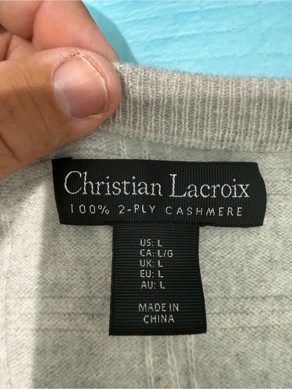 Christian Lacroix 100% 2-PLY CASHMERE Men’s Sweater Size Large